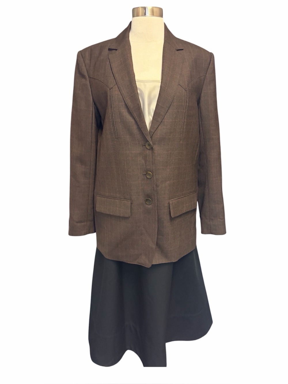 Tibi Wool Plaid Oversized Blazer